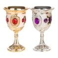 thumbnail image 1 of 2pcs Small Alloy White Wine Goblets Flower Pattern Cup Wine Cup for Party, 1 of 9