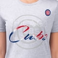 thumbnail image 3 of Women's G-III 4Her by Carl Banks  Heather Gray Chicago Cubs Super-Slim Fit Lightweight Shadow Logo Graphic T-Shirt, 3 of 3