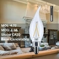 thumbnail image 3 of SATCO S12505 CA10 LED Light Bulbs 3W 120V 3000K 200 Lumen E12 Candelabra Base Dimmable Wet Location (6 Pack), 3 of 10