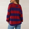 thumbnail image 4 of Ruyang Women's Autumn Oversized Pullover Top 2024 Casual Long Sleeved Striped Soft Shirt Sailor Collar Color Block Flowing Shirt Hoodie Cotton Soft Sweatshirts Women, 4 of 6