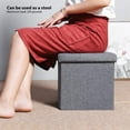 thumbnail image 6 of Ottoman Storage Ottoman Cube 12" L Linen Footrest Footstools Mrmosy Folding Storage Box Gray, 6 of 9