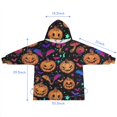 thumbnail image 7 of Colorful Halloween Pattern Blanket Hoodies for Kids 6-13YR Oversize Wearable Blanket Hoodies for Boys Girls Teens, 7 of 7