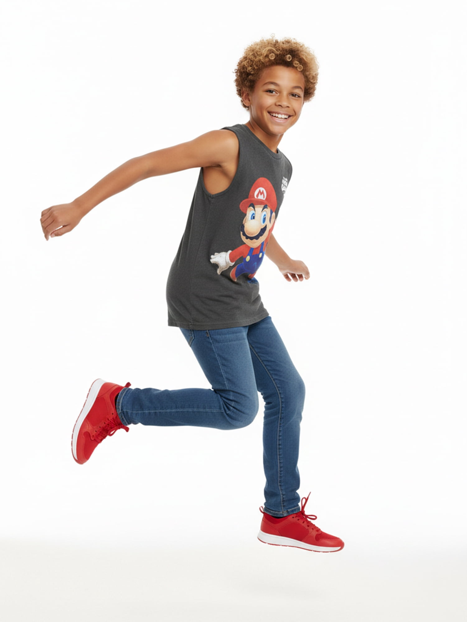 Super Mario Galaxy Movie Boys Mineral Wash Graphic Muscle Tank Top, Sizes 4-18
