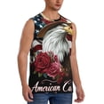 thumbnail image 2 of Bingfone Eagle With Hat And Roses Pattern Men's Tank Tops Workout Sleeveless Tee Shirts Running Beach Tanks for Men-Large, 2 of 7