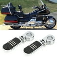 thumbnail image 4 of 2 reposapiés cromados de 32 mm para motocicleta con soporte para Honda GoldWing GL1500 GL1800, 4 of 11