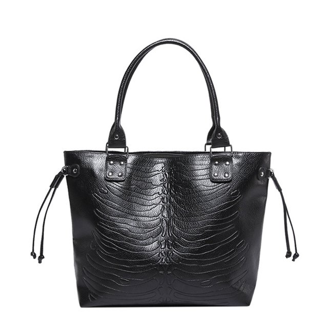 Bolso de mano con diseño de calavera retro europeo y americano, moderno y de gran capacidad para mujer.