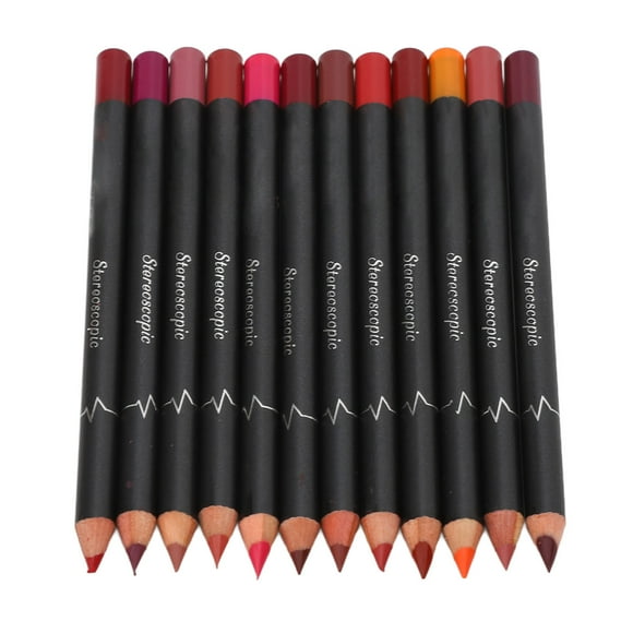 Lip Liner, 12Pcs Matte Lipstick Pencil, Lip Contour Pencil, Lipstick Set, Draw The Color Of The Lip Line, Lip Pencil With Lids, Long Lasting Non Stick Cup Matte Lipstick