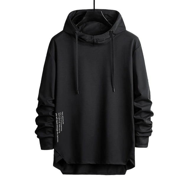 pstuiky camisetas de manga larga para hombre, Sudadera con capucha deportiva de manga larga para hombre, holgada, de color liso, informal, para hombre Tops casuales para hombres m