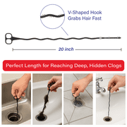 Dr. Rooter 20 Drain Snake with 46 Trap Spikes, Non-Toxic & Reusable, 2 Pack