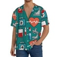 thumbnail image 3 of Disketp Men's Hawaiian Medical Elements Print Shirts Button Down Holiday Beach Shirts-Small, 3 of 7