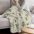 thumbnail image 3 of Summer Botanical Blanket Soft Cozy Warm Throw Blanket for Couch, Plush Fuzzy Flannel Fleece Blankets for Sofa, Green Spring Floral Birds Rustic Bed Blankets Lightweight Gifts for Women, 40"x50", 3 of 9