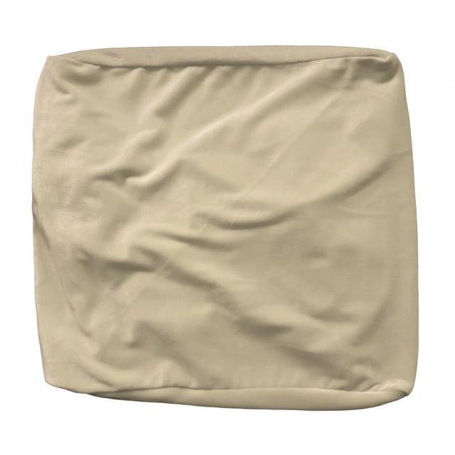 yuksok High Stretch Velvet Square Ottoman Cover Elastic Bottom for Living Room Washable Taupe