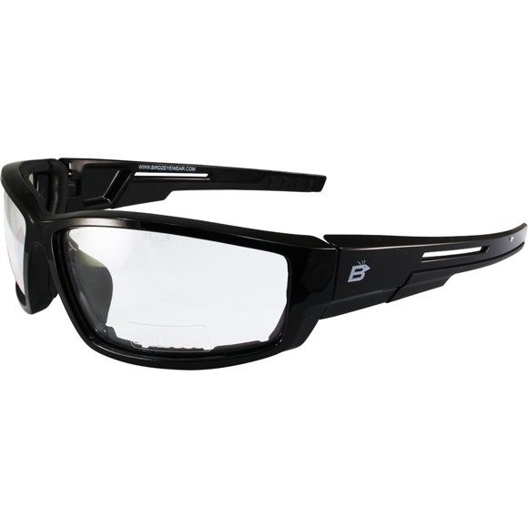 Birdz Eyewear Swoop Anti-Fog Padded Motorcycle Sunglasses Black Frame