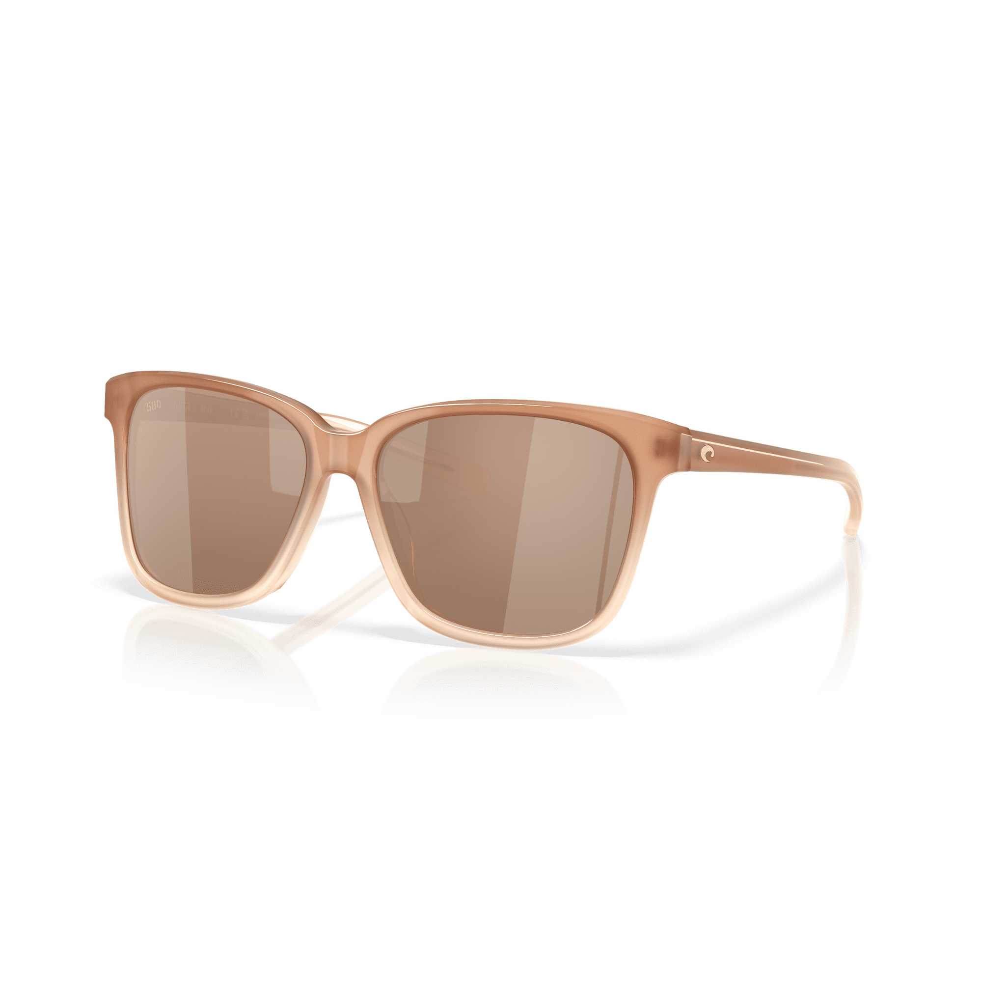 Costa Del Mar May Sunglasses Size 57 Sandbar with Copper Silver Mirror Polarized Glass 580G Lenses