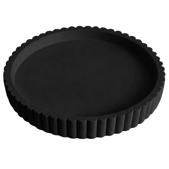 MOPOOR Round Beige Silicone Decorative Bathroom Vanity Tray 9 Inch, Counter Tray for Bathroom Countertop Perfume Holder Dresser Organizer Coffee Table Candle, Non-Slip Durable for Home Use