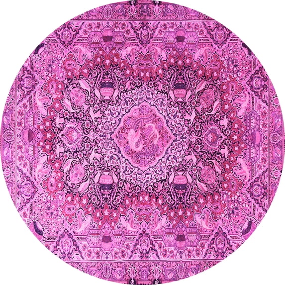 Ahgly Company Indoor Round Persian Pink Traditional Area Rugs, 4' Round