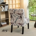 thumbnail image 2 of Roundhill Furniture Capa Print Fabric Armless Contemporary Accent Chair, Purple Floral, 2 of 10
