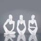 thumbnail image 2 of Muyoka Kyoffiie Thinker Estatua Abstracta Hecha A Mano Resina Moderna Hollow Thinker Esculturas 3 Unids Resina Thinker Estatuilla para Oficina Hogar Decoración de Escritorio Muyoka Hogar, 2 of 7