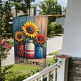 thumbnail image 5 of Welcome Patriotic Sunflowers Garden Flag 12x18 Inch DoubleSided Outdoor Decor Stars Stripes Mason Jar Sunflower Yard Flag Summer Farmhouse Decoration, 5 of 8