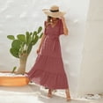 thumbnail image 2 of IWEMEK Maxi Dress for Womens Bohemian Summer Casual Trendy Fairy Dresses Fashion Swing Pom Pom Pink Semi Formal Outfits, 2 of 6