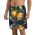thumbnail image 2 of Kll Space Planet Men'S Casual Summer Beach Shorts Hawaiian Shorts With Pockets-Small, 2 of 9