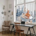 thumbnail image 5 of Orange Blue Starfish Coastal Kitchen Curtains 45 Inch Length, Nautical Beach Eucalyptus Tiers Curtains for Bathroom Bedroom Cafe, Light Filtering Small Window Treatment Drapes 2 Panels 42"Wx45"L, 5 of 8