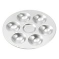 thumbnail image 3 of Uxcell 5.4" 6 Wells Round Aluminum Paint Palette Tray Paint Mixing Pallet for Painting, 3 of 7