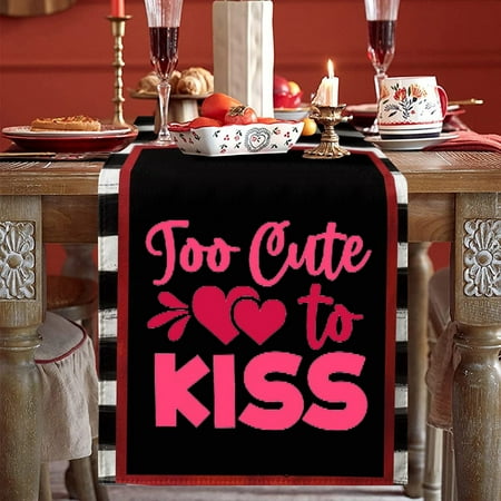 

Decorated Table Flags For Valentine s Day Family Gatherings Retro Kitchen Table Decoration Interior Outdoor
