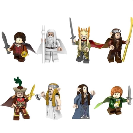 8 Pcs Lord  Action Figures Building Blocks Toys Set, Collectible 1.77 Inchs Minifigures Building Kits Awesome Gift for Kids Fans of the Rings Building Toys