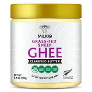 Milkio Grass Fed Sheep Ghee Clarified Butter Keto and Paleo Friendly Non-GMO 8.4 oz