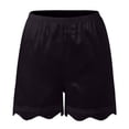 thumbnail image 6 of Womens Slip Shorts for under Dresses Elastic Waist Lace Trim Satin Bloomers Pettipants Culottes Slip Skirt, 6 of 8