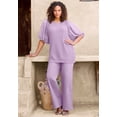 thumbnail image 2 of Roaman's Women's Plus Size Lace Sleeve Sweater, 2 of 5
