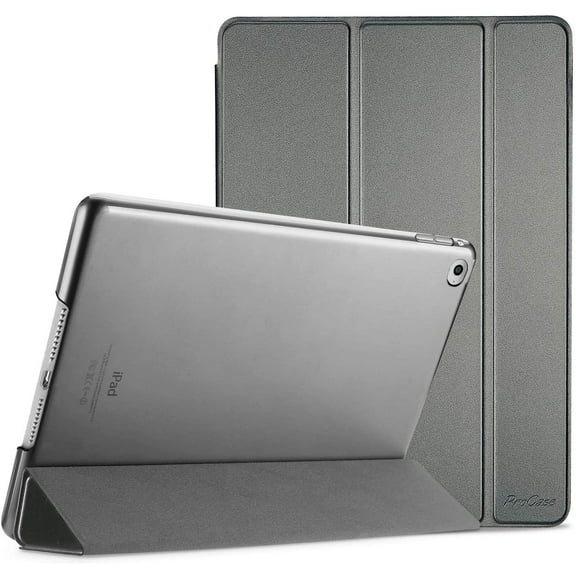 ProCase Smart Case for iPad Air 2 (2014 Release), Ultra Slim Lightweight Stand Protective Case Shell with Translucent Frosted Back Cover for Apple iPad Air 2 (A1566 A1567) -Metallic