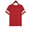thumbnail image 4 of Chandails à Manches Courtes pour Femmes T-Shirts Surdimensionnés pour Femmes T-Shirts Amples Demi-Manches Col Rond Hauts Color Block Tuniques T-Shirts Surdimensionnés pour Femmes Hauts à Demi-Manches pour Femmes, 4 of 8