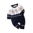 thumbnail image 6 of Seyurigaoka Seyurigaoka Infant Christmas Romper Baby Knit Long Sleeve Elk Printed Jumpsuit for Boys Girls Red/ Dark Blue, 6 of 9