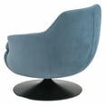 thumbnail image 4 of SAFAVIEH Couture Citine Modern Velvet Solid Swivel Accent Chair, Light Blue/Black, 4 of 6