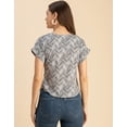 thumbnail image 4 of Moomaya Round Neck Short Sleeve Printed Loose Fit Top - Women's Casual Top, 4 of 9