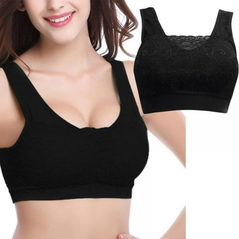 Lace Bralettes for Women Padded Sports Bra Seamless Women’s Tank Tops  Wirefree Comfort Yoga Cami Bras