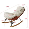 thumbnail image 5 of Aukfa Upholstered Rocking Chaise Lounge Chair for Home Office, Velvet, Pink, 5 of 10