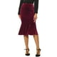 thumbnail image 1 of Falda Midi Ajustada de Cintura Alta de Terciopelo Elástico con Cola de Pez para Mujeres INSPIRE CHIC L Roja, 1 of 6