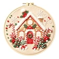 thumbnail image 3 of Christmas 3D Punch Needle Felt Art DIY Kit, Festive Wool Punch Embroidery Hoop Wall‑Hanging Craft Set, 3 of 6