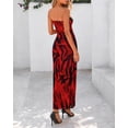 thumbnail image 3 of Vestido largo BTFBM para mujer, con estampado floral, sin tirantes, con malla, 3 of 9