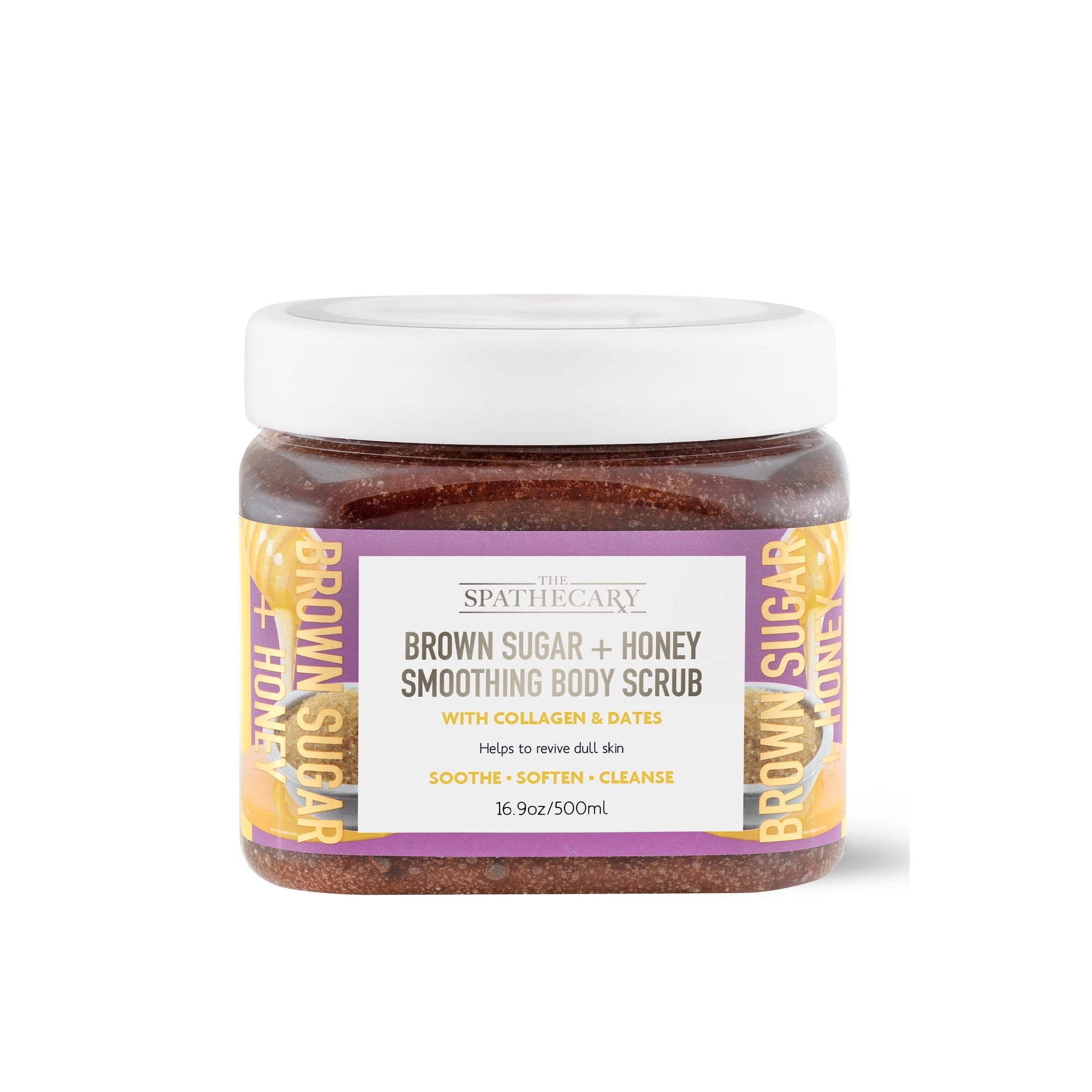 The Spathecary Brown Sugar + Honey Smoothing Exfoliating Body Scrub with Collagen & Dates 21 oz | Moisturizing Body Scrub