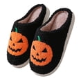 thumbnail image 2 of Pantuflas Con Punta Cerrada Felpa Esqueleto Halloween Lindas Antideslizantes para El Invierno, 2 of 9