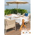 thumbnail image 4 of Outdoor Tablecloth with Umbrella Hole and Zipper, Orange Blue Pumpkins Fall Rectangle Table Cloth 54x80 Inch Waterproof Tablecloth, Coastal Starfish Eucalyptus Leaves Picnic Table Cover for Patio, 4 of 7