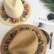 ROZYARD Fedoras Beach Hat Colorful Tassel Cinco de Mayo Straw Hat Mexicans Starw Hat