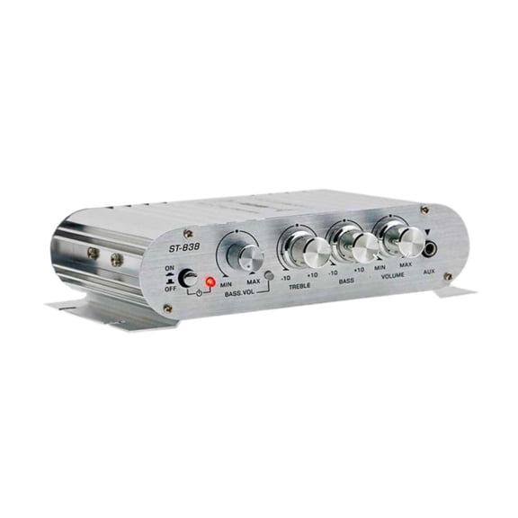 Mini Amplificador de Potencia Strade Fareast Limited 12 V 80 W x 2 Plata