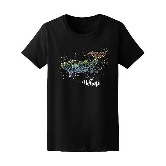 Colorful Constellation Whale T-Shirt Women -Image by Shutterstock, Female x-Large