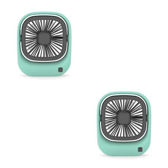 Wosthever Ventilador portátil Ventiladores de aire de escritorio recargables ajustables de mano con soporte antideslizante Refrigeración al Verde 2Conjunto