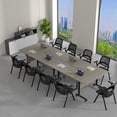 thumbnail image 2 of 10 Pack Folding Conference Table, 61 Inch Mobile Training Table with Wheels,Business Style Flip Top Seminar Tables for Small Office Meeting Room Classroom（Elm）, 2 of 8